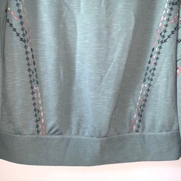 Knox Rose Embroidered Sage Green Long Sleeve Sweatshirt S - Picture 6 of 11